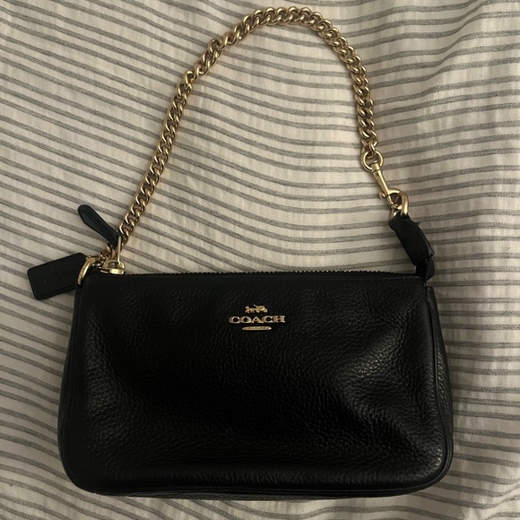 Coach Black Nolita 19 Shoulder Bag with Gold Chain - Picture 1 of 3